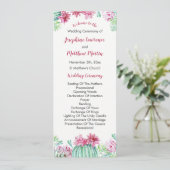 Pink Cactus Blume Succulents Wedding Program Programm (Stehend Vorderseite)