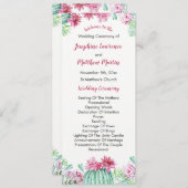 Pink Cactus Blume Succulents Wedding Program Programm (Vorne/Hinten)