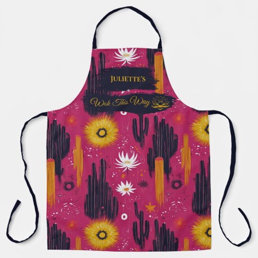 Pink Cactus Blume Zen Kitchen Serenity Schürze (Vorderseite)