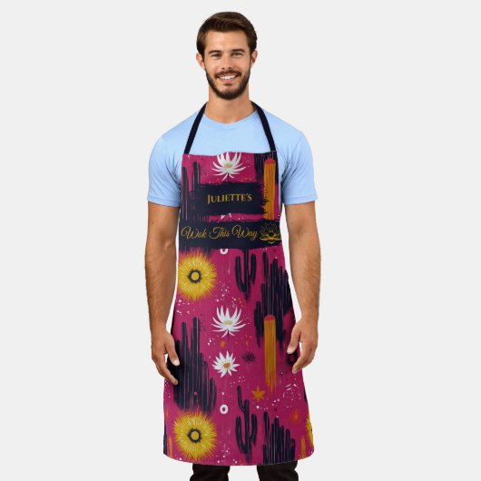 Pink Cactus Blume Zen Kitchen Serenity Schürze (Getragen)