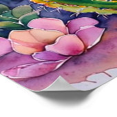 Pink Cactus Desert Flowers Art Poster - Arizona! (Ecke)