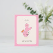 Pink Cactus Doodle Valentinstag Postkarte (Stehend Vorderseite)