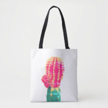 Pink Cactus Foto Tote Bag