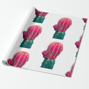 Pink Cactus Foto Wrapping Paper Geschenkpapier