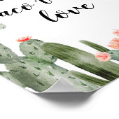 Pink Cactus Let's taco 'bout Liebe Brautparty Poster (Ecke)