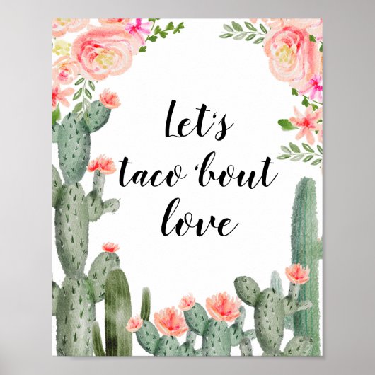 Pink Cactus Let's taco 'bout Liebe Brautparty Poster (Vorne)