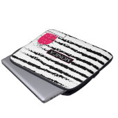 Pink Cactus Monogram Laptopschutzhülle (Vorne Knopf)