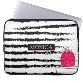 Pink Cactus Monogram Laptopschutzhülle (Vorderseite)