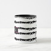 Pink Cactus Monogram Striped Tasse (Zentrum)