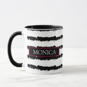 Pink Cactus Monogram Striped Tasse (Links)