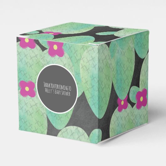 Pink Cactus Pattern Cartoon Vielen Dank für Ihr In Geschenkschachtel (Vorderseite)