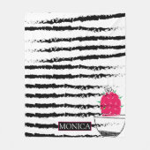 Pink Cactus pattern Fleecedecke (Vorderseite)