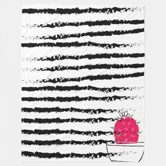Pink Cactus pattern Fleecedecke (Vorderseite)