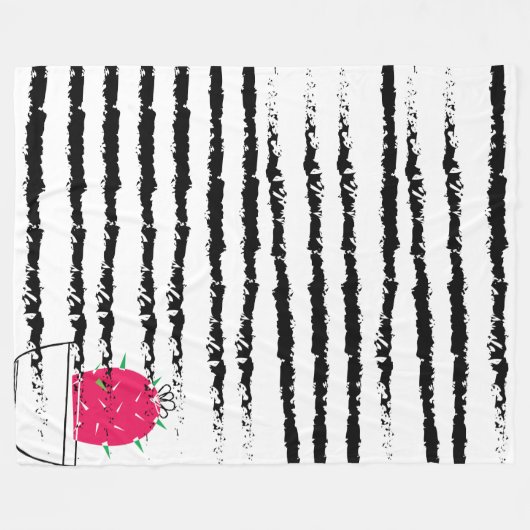 Pink Cactus pattern Fleecedecke (Vorderseite (Horizontal))