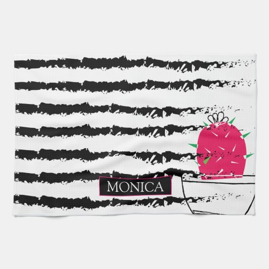 Pink Cactus pattern Geschirrtuch (Horizontal)