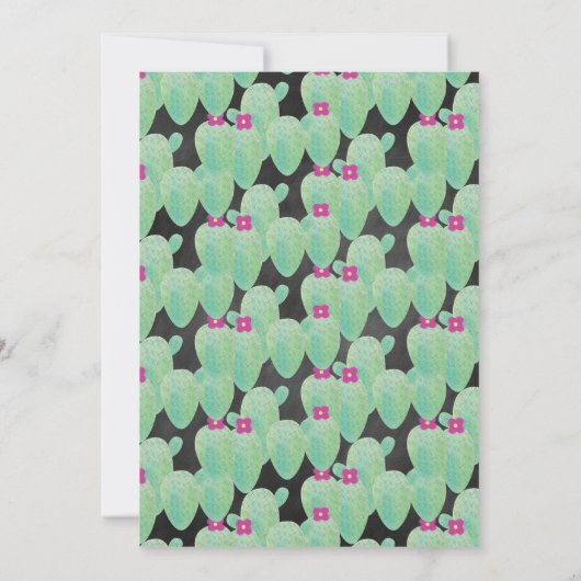 Pink Cactus Pattern Greenery Baby Shower Party (Rückseite)