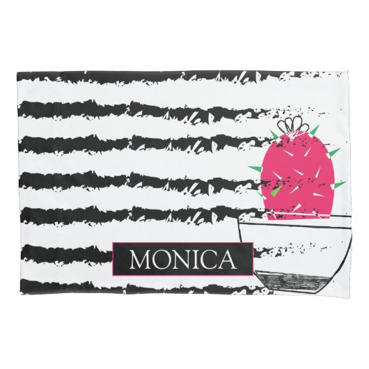 Pink Cactus pattern Kissenbezug (Vorderseite)