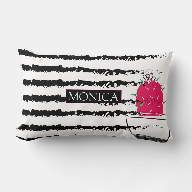 Pink Cactus pattern Lendenkissen (Vorderseite)