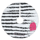 Pink Cactus pattern Polyester Weihnachtsbaumdecke (Vorderseite)