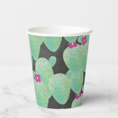 Pink Cactus Pattern Vielen Dank Pappbecher (Rückseite)