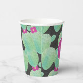 Pink Cactus Pattern Vielen Dank Pappbecher (Rechts)