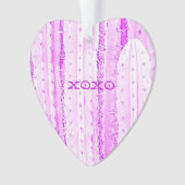 Pink Cactus Saguaro XOXO Herz Liebe Wüstengenuss Ornament (Vorderseite)