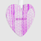 Pink Cactus Saguaro XOXO Herz Liebe Wüstengenuss Ornament (Vorderseite)