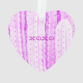 Pink Cactus Saguaro XOXO Herz Liebe Wüstengenuss Ornament (Rückseite)