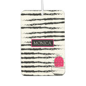 Pink Cactus striped pattern Autolufterfrischer (Vorderseite)