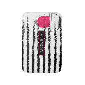 Pink Cactus striped pattern Badematte (Vorderseite Vertikal)