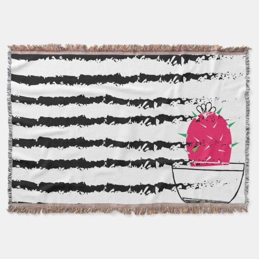 Pink Cactus striped pattern Decke (Vorderseite)