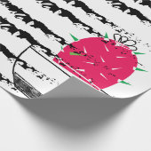 Pink Cactus striped pattern Geschenkpapier (Ecke)