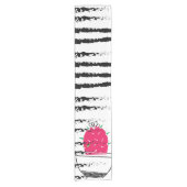 Pink Cactus striped pattern Kurzer Tischläufer (Vorderseite)