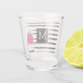 Pink Cactus striped pattern Schnapsglas (Rückseite)