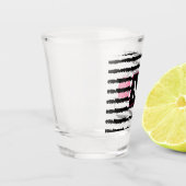 Pink Cactus striped pattern Schnapsglas (Links)