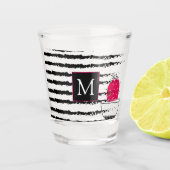 Pink Cactus striped pattern Schnapsglas (Vorderseite)