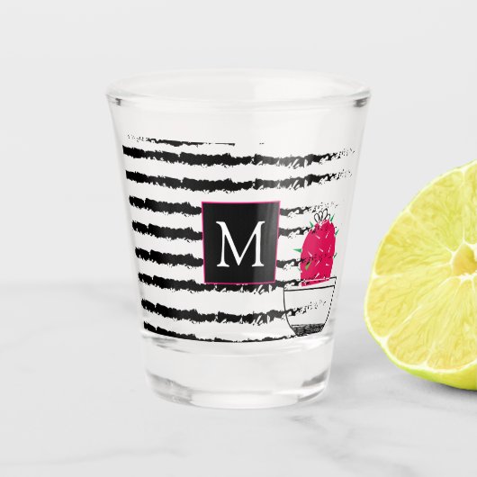 Pink Cactus striped pattern Schnapsglas (Vorderseite)
