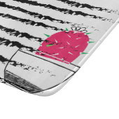 Pink Cactus striped pattern Schneidebrett (Ecke)