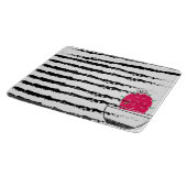 Pink Cactus striped pattern Schneidebrett (Ecke)