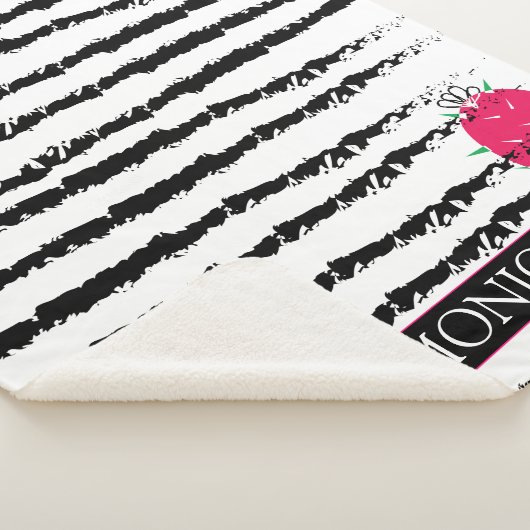 Pink Cactus striped pattern Sherpadecke (3/4)