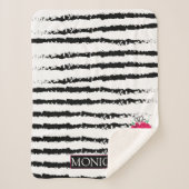 Pink Cactus striped pattern Sherpadecke (Vorderseite)