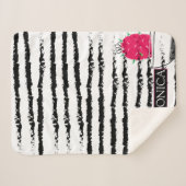 Pink Cactus striped pattern Sherpadecke (Vorderseite (Horizontal))