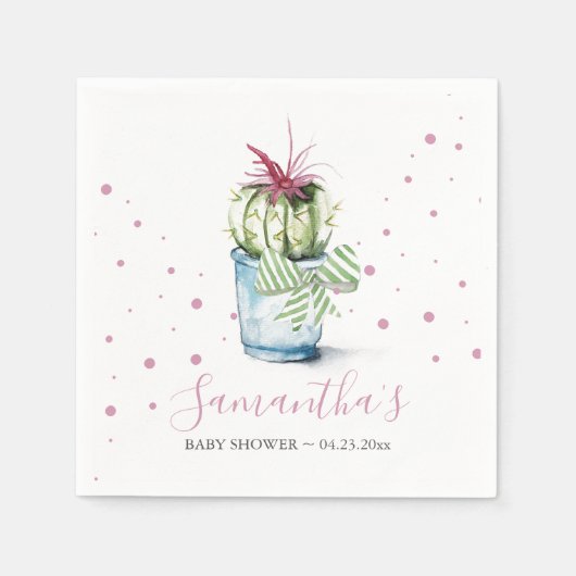 Pink Cactus Theme Kinderdusche Serviette (Vorderseite)