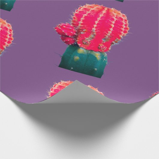Pink Cactus Wrapping Paper Geschenkpapier (Ecke)