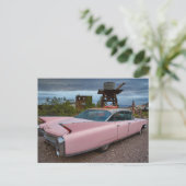 PINK CADDY CAR Postkarten (Stehend Vorderseite)