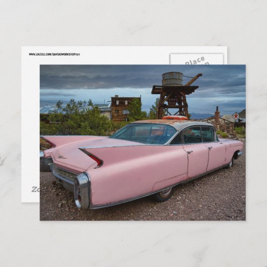 PINK CADDY CAR Postkarten (Vorne/Hinten)