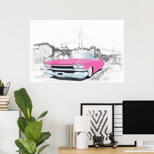 Pink Caddy Poster (Heimbüro)