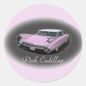 Pink Cadillac Flash Runder Aufkleber (Vorderseite)