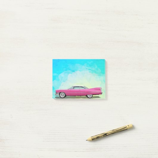 Pink Cadillac Post-it Klebezettel (Auf Schreibtisch)