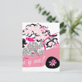 Pink Cadillac Postkarte (Stehend Vorderseite)